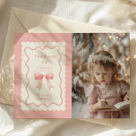 Coquette Roze Waterverf Boog 1e Verjaardag Bedankkaart<br><div class="desc">Leg de vreugde van de eerste verjaardag van uw baby meisje vast en deel deze met onze schattige Foto Schattige Pink Bow Coquette 1st Birthday Thank You Card. Deze gepersonaliseerde kaart is de perfecte manier om dankbaarheid uit te drukken aan uw gasten terwijl het koesteren van de kostbare herinneringen gemaakt...</div>