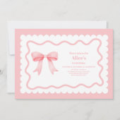 Coquette Roze Waterverf Boog 1e Verjaardag Kaart (Voorkant)