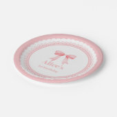 Coquette Roze Waterverf Boog 1e Verjaardag Papieren Bordje (Gekanteld)