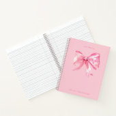 Coquette Roze Waterverf Bow Girly Journal Notitieboek (Binnen)
