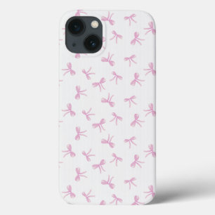 Coquette Roze waterverf Bow op canvas textuur Case-Mate iPhone Case