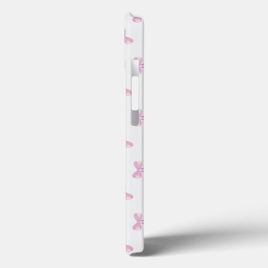 Coquette Roze waterverf Bow op canvas textuur Case-Mate iPhone Case (Achterkant / Links)