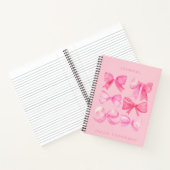 Coquette Roze Waterverf Trendy Bow Girly Journal Notitieboek (Binnen)