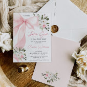 Coquette Roze Winter Bloemen Boog Baby shower Kaart