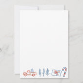 Coquette Rustiek Rood & Blauw Kerst Baby shower Kaart (Achterkant)