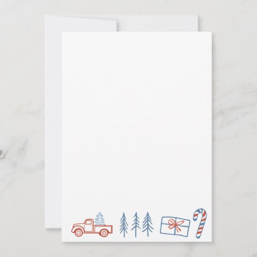 Coquette Rustiek Rood & Blauw Kerst Baby shower Kaart (Achterkant)