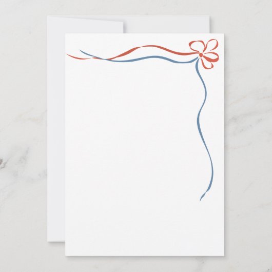 Coquette Rustiek Rood & Blauw Kerstfeest Kaart (Achterkant)