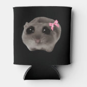 Coquette Sad Hamster Meme Dubbelzijdig Zwart Blikjeskoeler (Voorkant)