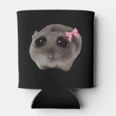 Coquette Sad Hamster Meme Dubbelzijdig Zwart Blikjeskoeler (Achterkant)
