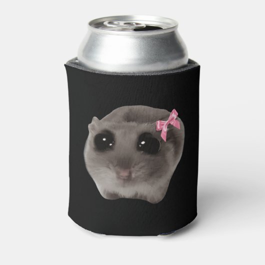 Coquette Sad Hamster Meme Dubbelzijdig Zwart Blikjeskoeler (Blikje Achterkant)