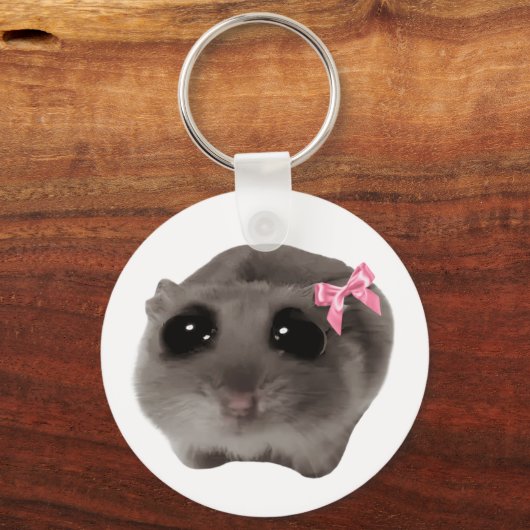 Coquette Sad Hamster Meme Dubbelzijdige Sleutelhan Sleutelhanger (Achterkant)