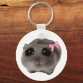 Coquette Sad Hamster Meme Dubbelzijdige Sleutelhan Sleutelhanger (Voorkant)