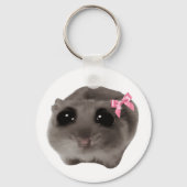 Coquette Sad Hamster Meme Dubbelzijdige Sleutelhan Sleutelhanger (Achterkant)