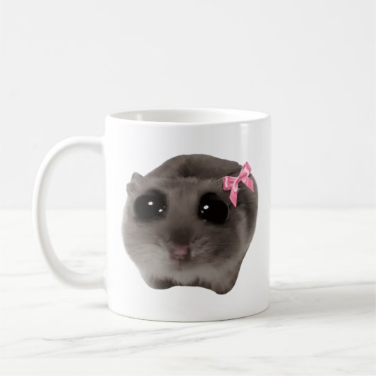 Coquette Sad Hamster Meme Mok Dubbelzijdig (Links)