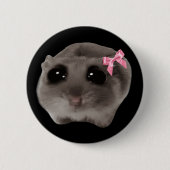 Coquette Sad Hamster Meme Pin Button (Voorkant)