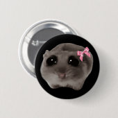 Coquette Sad Hamster Meme Pin Button (Voorkant /achterkant)