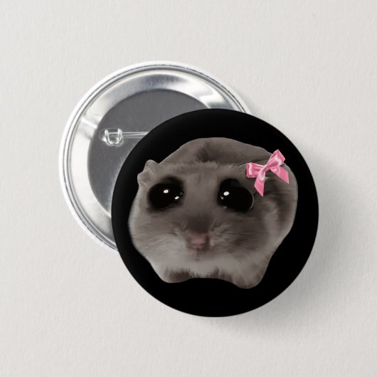 Coquette Sad Hamster Meme Pin Button (Voorkant /achterkant)