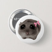 Coquette Sad Hamster Meme Pin Button (Voorkant /achterkant)