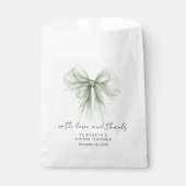 Coquette Sage Green Bow Bridal Shower Thank You Bedankzakje (Voorkant)