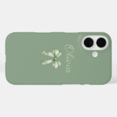 Coquette Sage Green Bow Initial Case-Mate iPhone Case (Achterkant (horizontaal))