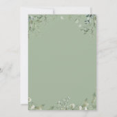 coquette sage greenery storybook baby shower kaart (Achterkant)