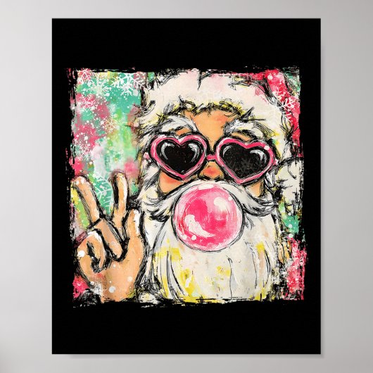 Coquette Santa Christmas Bubble Gum Sungles Xmas H Poster (Voorkant)