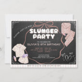 Coquette schattig sluimer verjaardagsfeestje kaart (Voorkant)