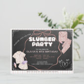 Coquette schattig sluimer verjaardagsfeestje kaart (Staand voorkant)