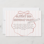 Coquette schattig sluimer verjaardagsfeestje kaart (Achterkant)