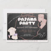 Coquette schattige boog pyjama party verjaardag kaart (Voorkant)