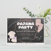 Coquette schattige boog pyjama party verjaardag kaart (Staand voorkant)