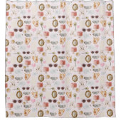 Coquette Schattige Girly Roze Vrouwelijke Retro Vi Douchegordijn (Voorkant)