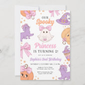 Coquette Schattige Halloween 2e Verjaardagsuitnodi Kaart (Voorkant)