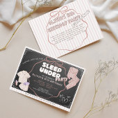 Coquette schattige slaap-onder verjaardagsfeestje kaart