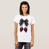 Coquette Schedel Boog Gothische Kers T-shirt (Voorkant volledig)