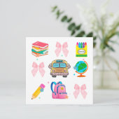 Coquette School ,Terug naar school ,Docent Feestdagenkaart (Staand voorkant)