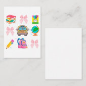 Coquette School ,Terug naar school Shirten, Leraar Notitiekaartje (Voorkant / Achterkant)