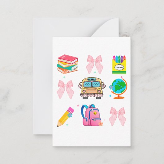 Coquette School ,Terug naar school Shirten, Leraar Notitiekaartje (Voorkant)