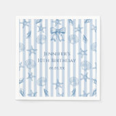 Coquette Seashells Beach Verjaardag servetten (Voorkant)