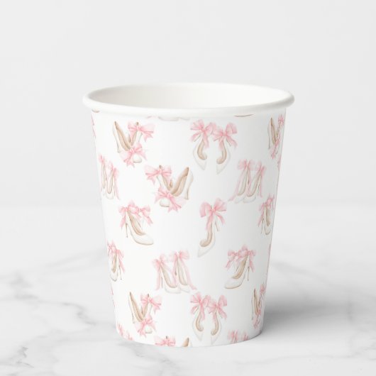 Coquette Shoes Pattern Papieren Bekers (Achterkant)