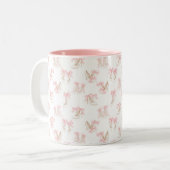 Coquette Shoes Pattern  Tweekleurige Koffiemok (Voorkant links)