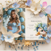Coquette Silly Goose Blue Bow Boy Baby Shower Kaart