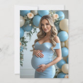 Coquette Silly Goose Blue Bow Boy Baby Shower Kaart (Achterkant)