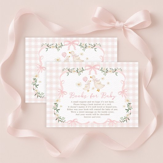 Coquette Silly Goose Pink Bow Books for Baby Girl Informatiekaartje