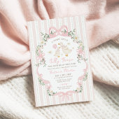 Coquette Silly Goose Pink Bow Girl Baby Shower Kaart