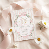 Coquette Silly Goose Pink Bow Girl Baby Shower Kaart