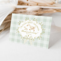 Coquette Silly Goose Sage Gingham Baby Shower