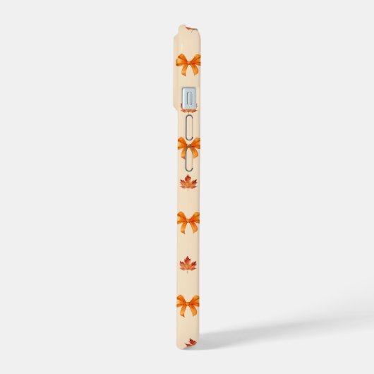 Coquette Sinaasappel Herfst Herfst Bogen en blader iPhone 15 Case (Linkerkant)