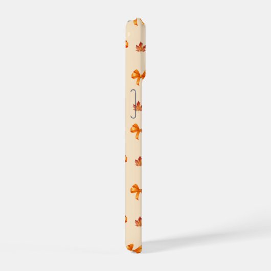 Coquette Sinaasappel Herfst Herfst Bogen en blader iPhone 15 Case (Rechterkant)