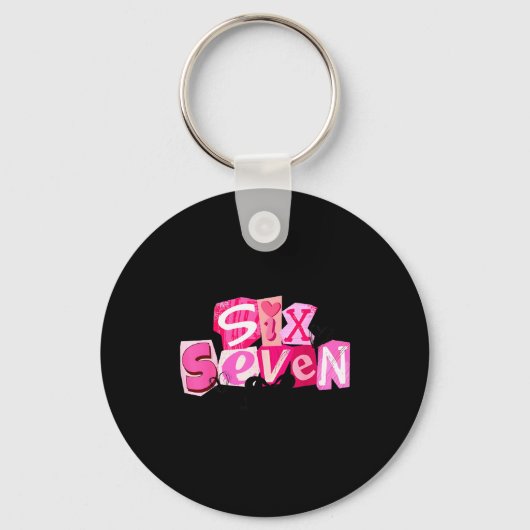Coquette Six Seven Valentine Funny Saying 67 Meme Sleutelhanger (Voorkant)